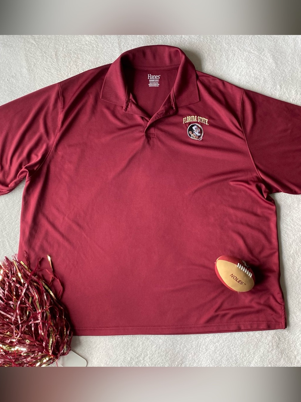Hanes Men’s 3XL Florida State Seminoles FSU polo shirt embroidered logo